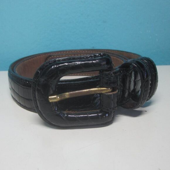 Reptiles House Black Crocodile Belt  Womens Size XS 1\